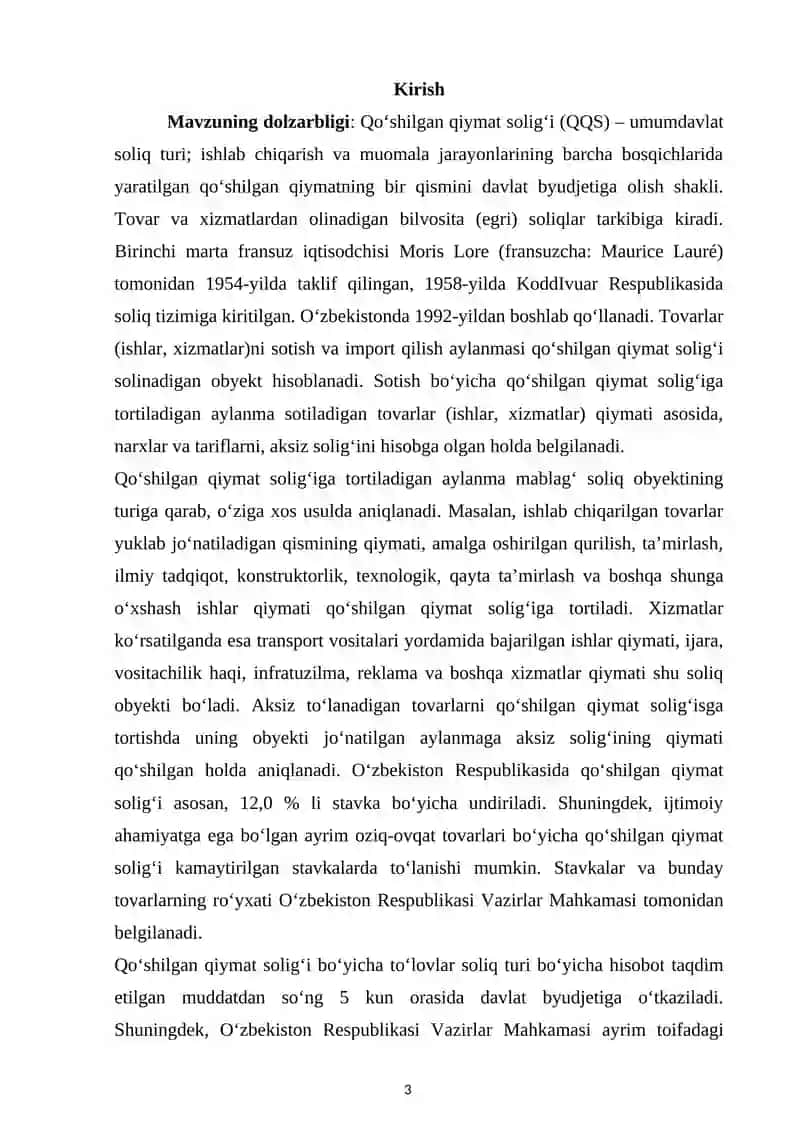 O‘zbekiston Qoʻshilgan qiymati solig‘ini joriy qilinishining iqtisodiy sabablari 3