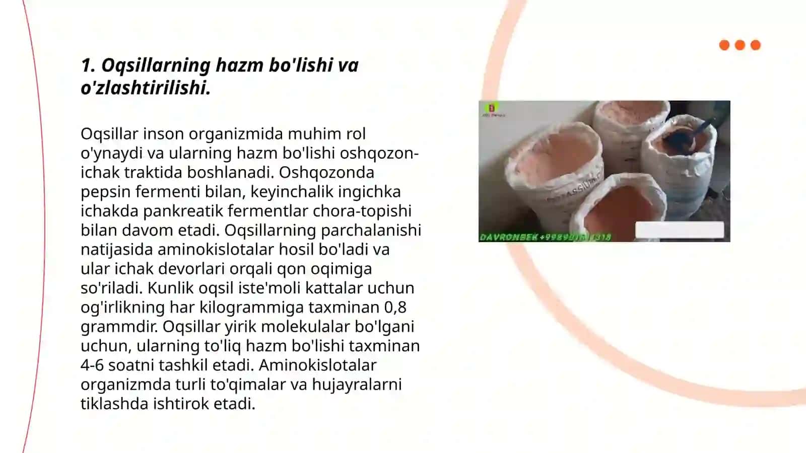 Oziq moddalar (oqsillar,yogʻlar, uglevodlar,mineral tuzlar)ning qonga soʻrilish mexanizimlari 3