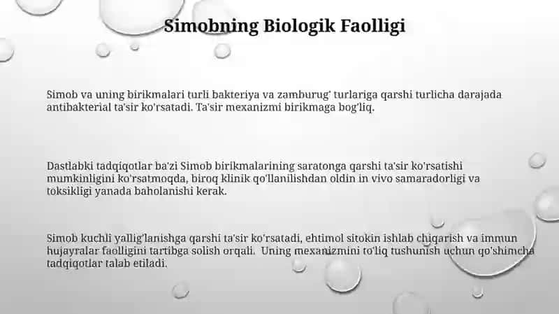 Simob va uning birikmalari 3