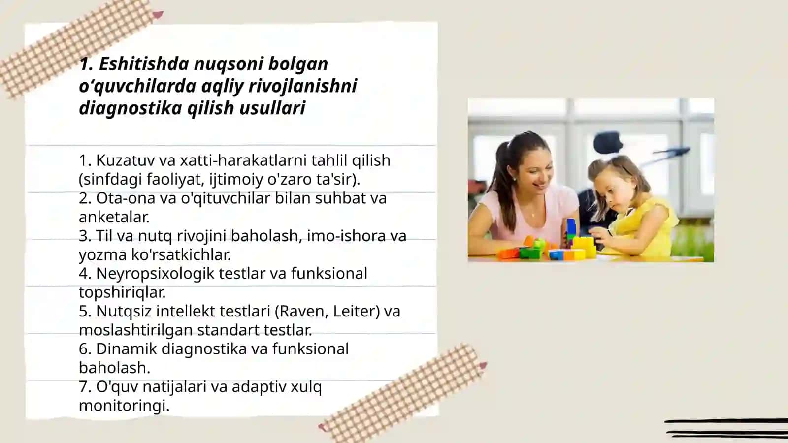 Eshitishda nuqsoni bolgan oʻquvchilarni aqliy tarbiyasini oʻrgatish metodikasi by Oʻrozboyeva Farangiz 3