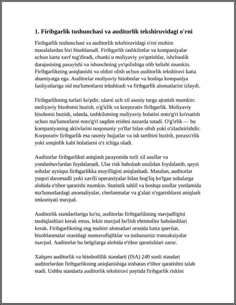 Auditorlik Tekshiruvida Firibgarlikni Aniqlash 3