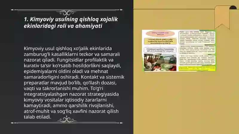 Kimyoviy usulning qishloq xojalik ekinlaridagi roli va ahamiyati 3