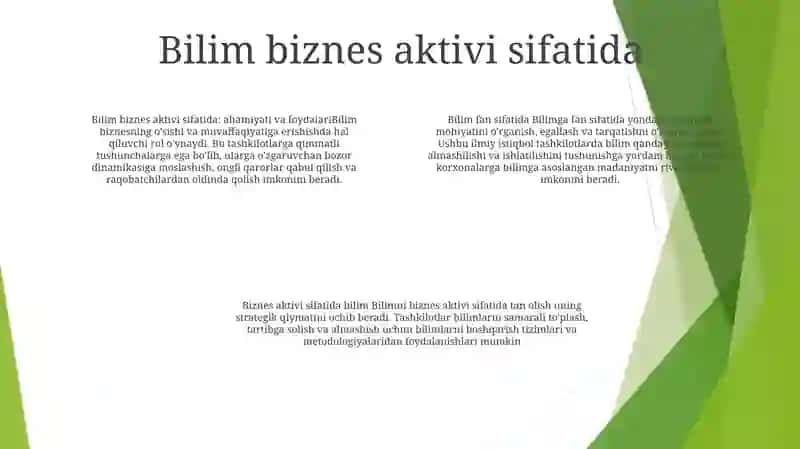 Axborot MaʼLumotga Nisbatan Kuch Biznes Va BilimSifatidaQarash 3