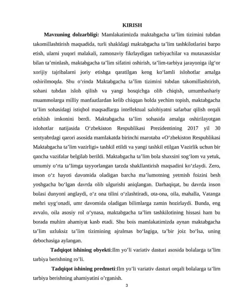 "ILM YO'LI" VARIATIV DASTURI ASOSIDA 6-7 YOSHLI BOLALARNI MAKTAB TA'LIMIGA TAYYORLASH 3
