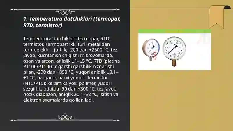 Turli vazifalarni bajaruvchi datchiklar va sezgi sensorlari 3