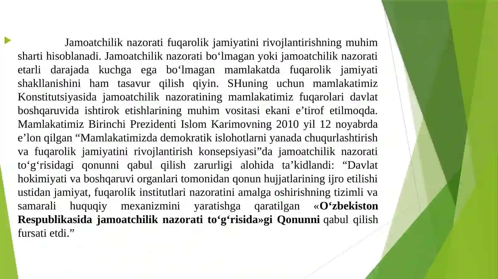 Jamoatchilik nazorati va davlat organlari faoliyatining ochiqligi 3