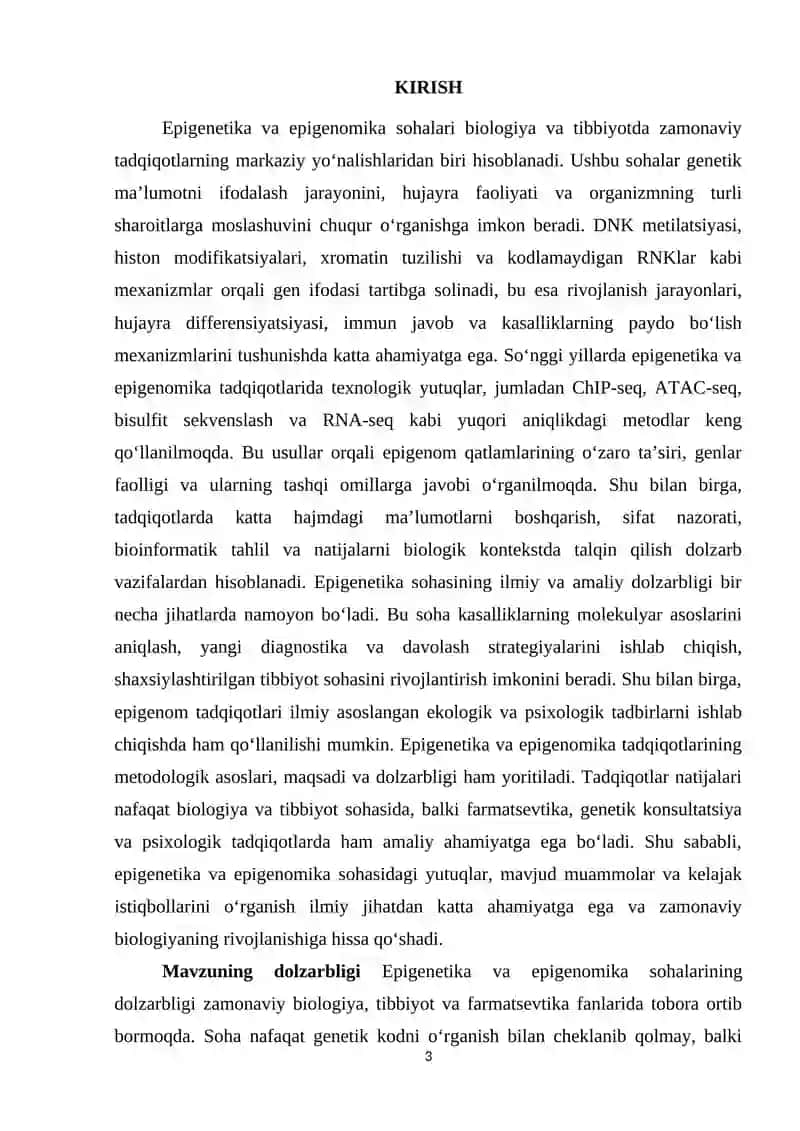 Epigenetika va epigenomika sohasidagi yutuqlar muammolar va istiqbollar 3