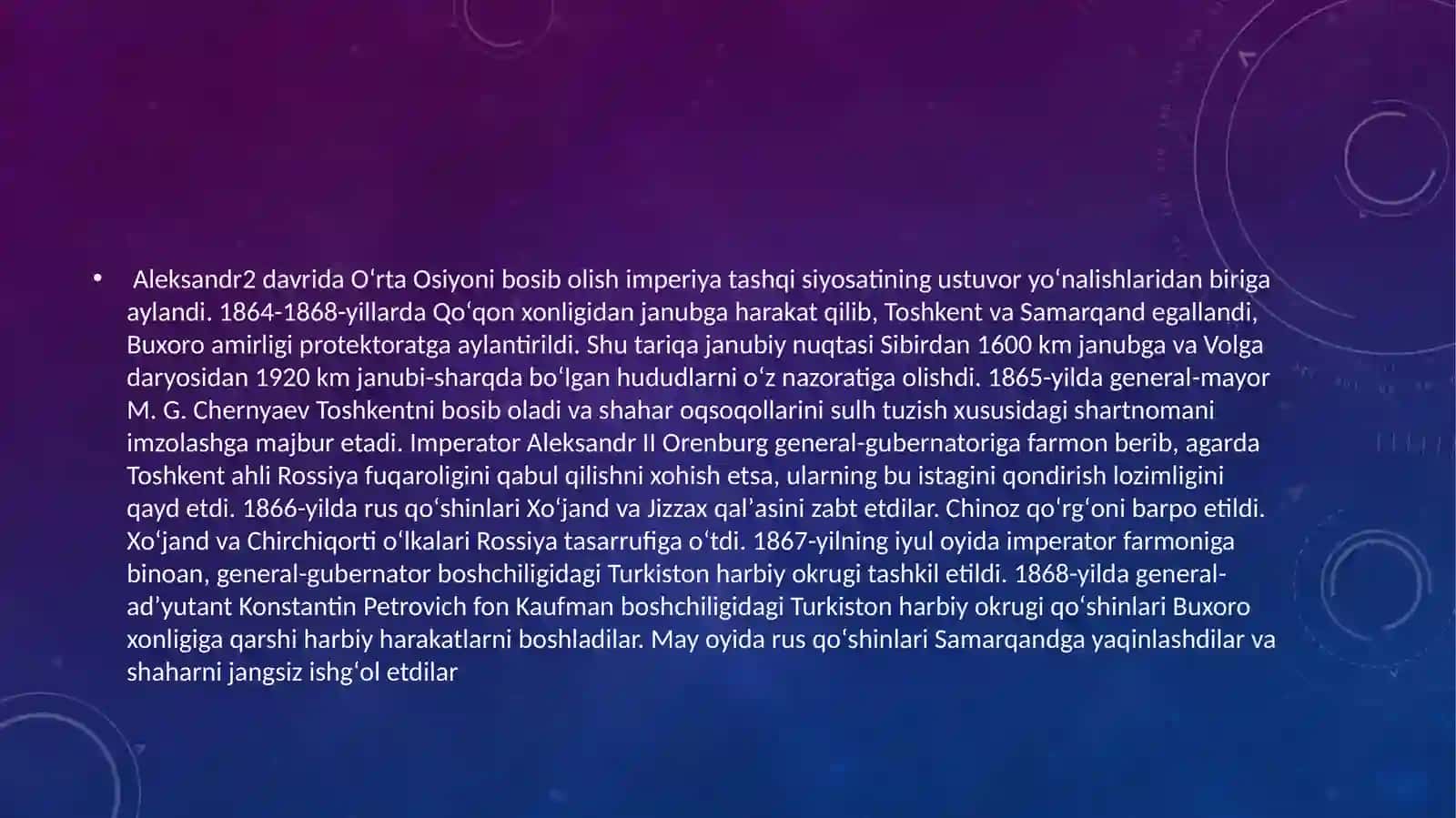 Oʻrta Osiyoning Rossiya imperiyasi tomonidan bosib olinishi 3