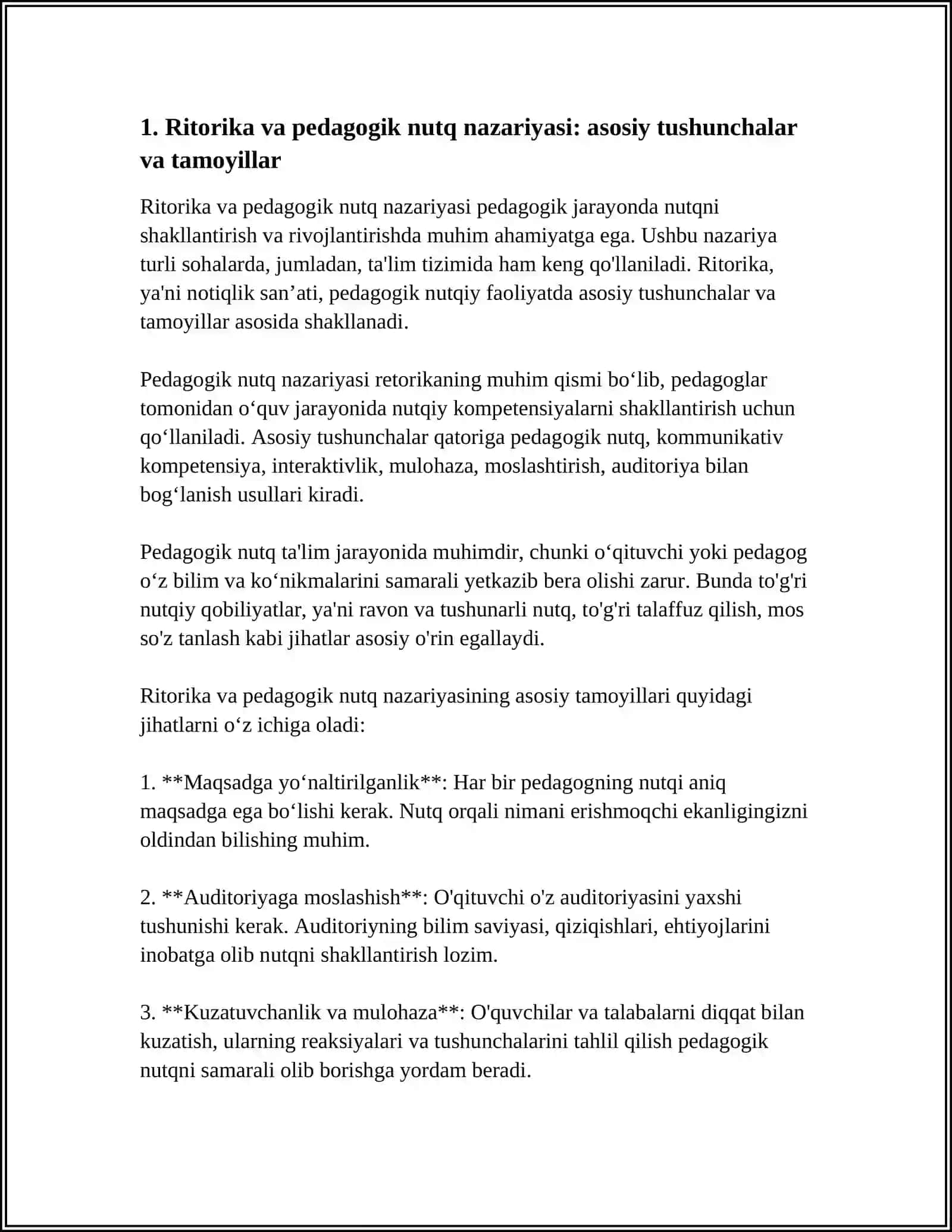 RITORIKA VA TALIM JARAYONI PEDAGOG NUTQNI SHAKILANTIRISH VA RIVOJLANTIRISH METODLARI 3