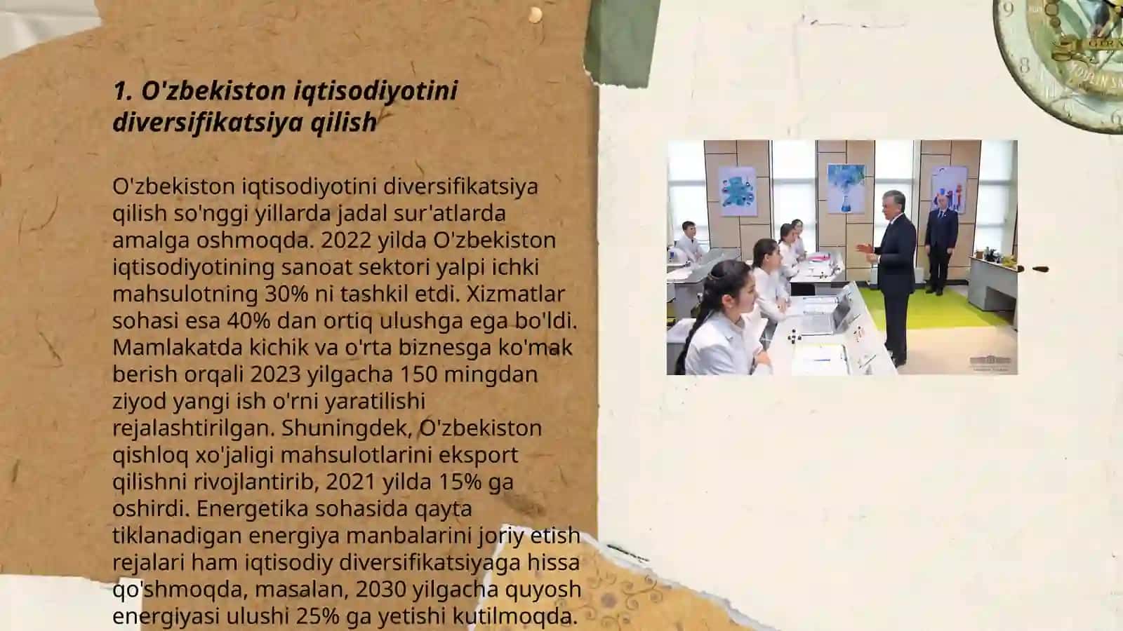Yangi O‘zbekistonda prezident Shavkat Mirziyoyev tashabbusuda amalga oshirilayotgan islohotlar 3