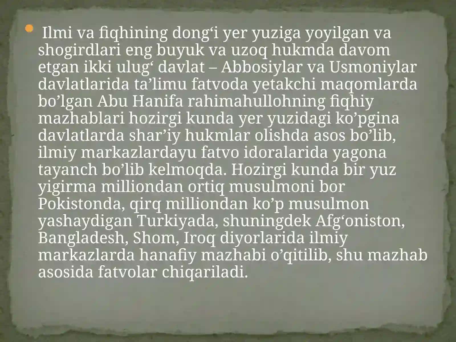 Hanafiylik mazxabining asoschisi Abu Hanifa hayoti va ta’limoti 3
