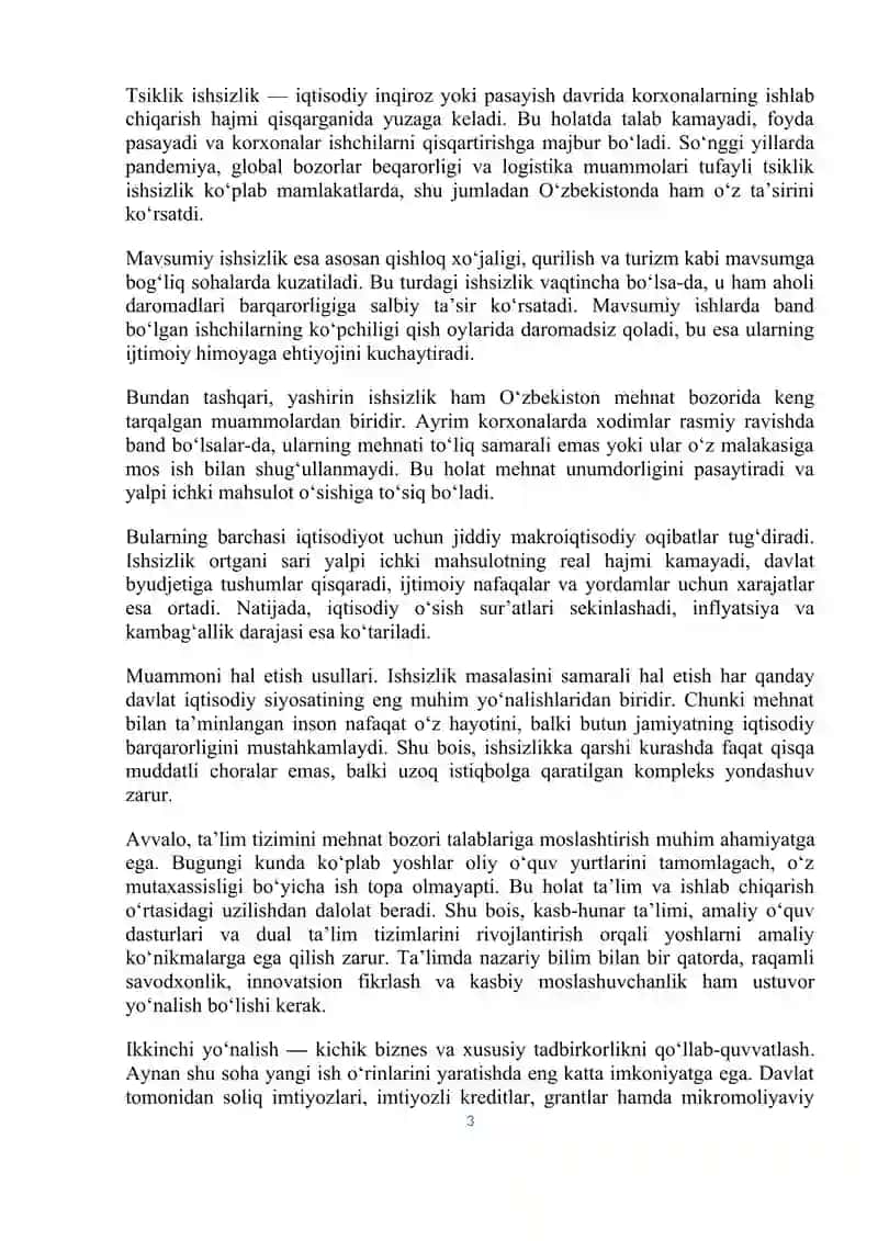 Ishsizlik turlari va ularning makroiqtisodiy oqibatlari 3