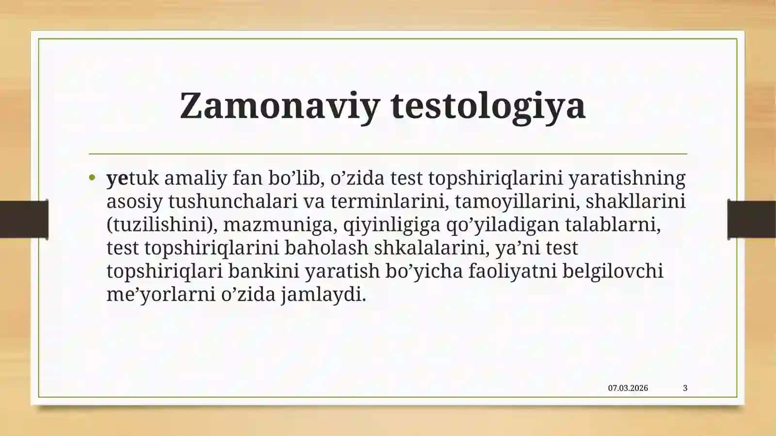 Testologiya Tushunchasi 3