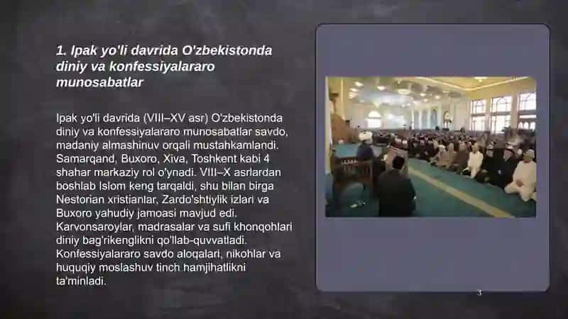 O'zbekistonda konfessiyalararo diniy bag'rikenglikning tarixiy tajribasi 3