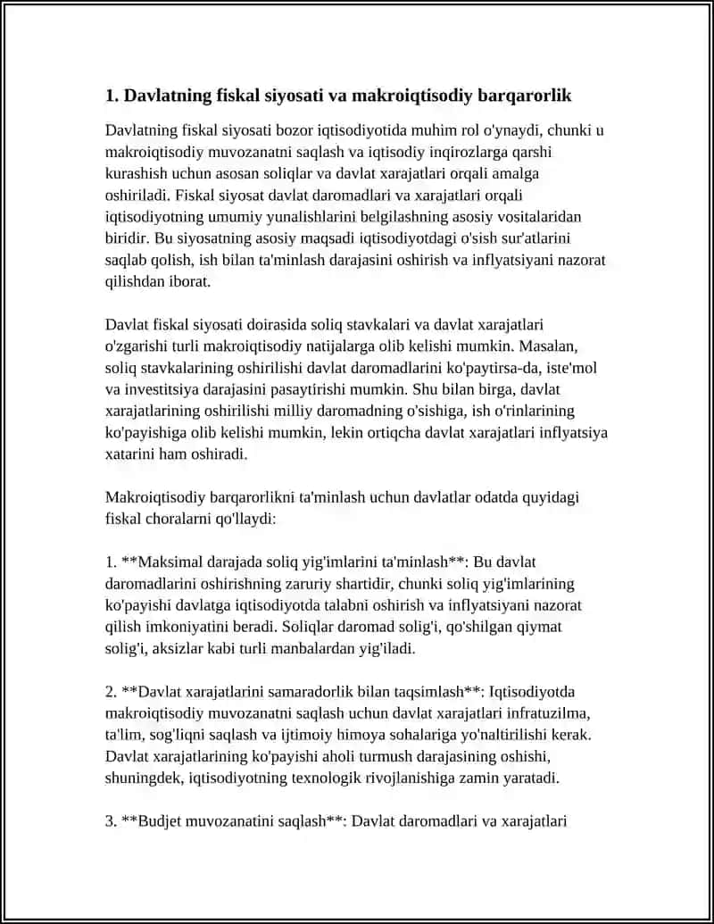 Davlatning fiskal siyosati va makroiqtisodiy barqarorlik 3