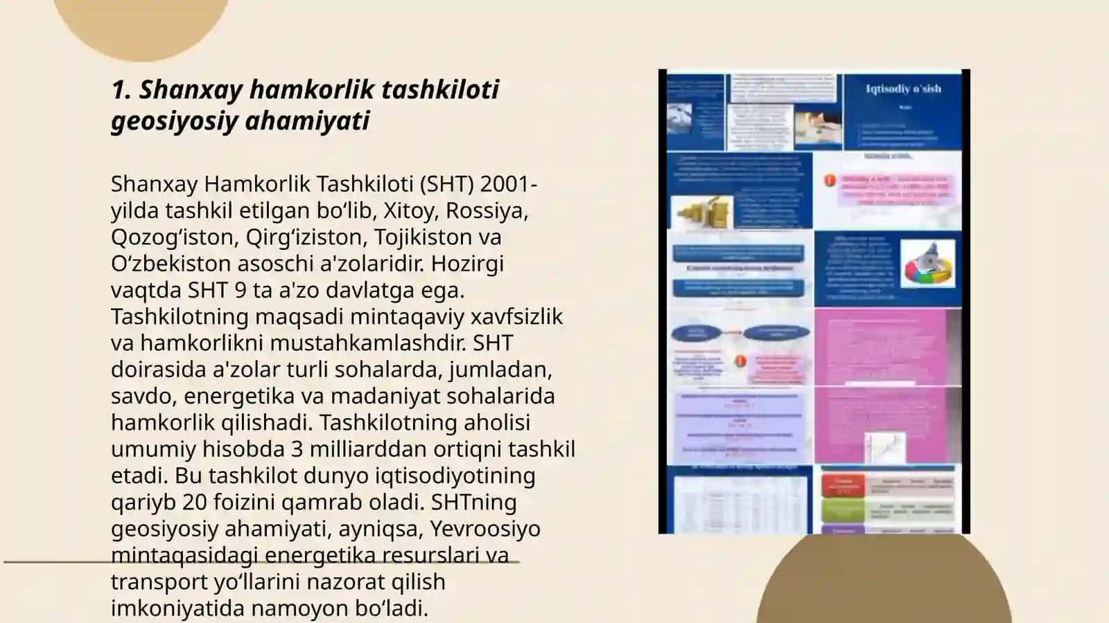 Shanxay hamkorlik tashkiloti faoliyati maqsad va vazifalari 3