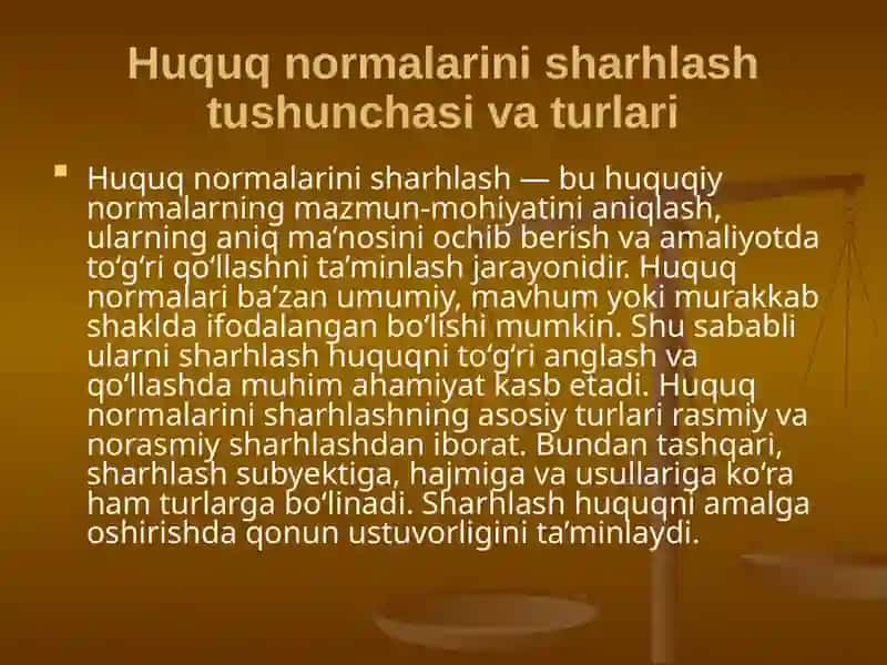 Huquq normalarini sharhlash 3