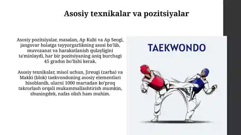 Taekvondoda texnik maxoratni shakillantirish va takomillashtirish 3