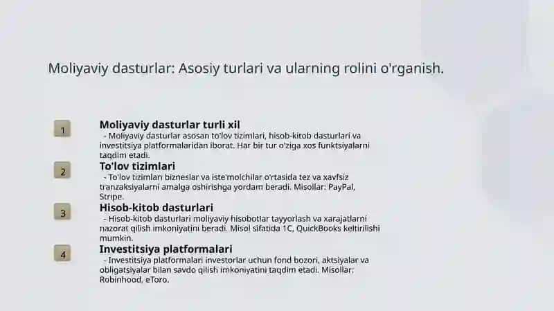 Moliyaviy dasturlar va ularning roli 3