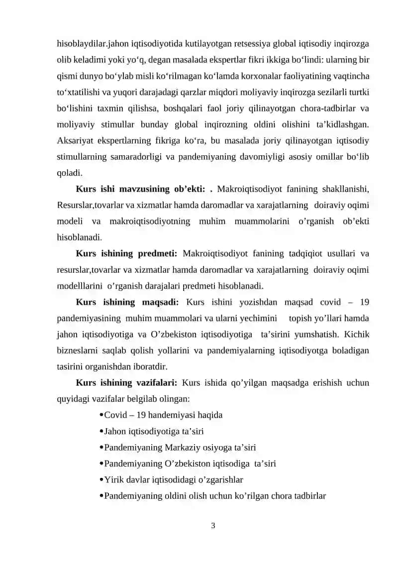 Covid-19 pandemiyasining O’zbekiston iqtisodiyotiga tasiri 3
