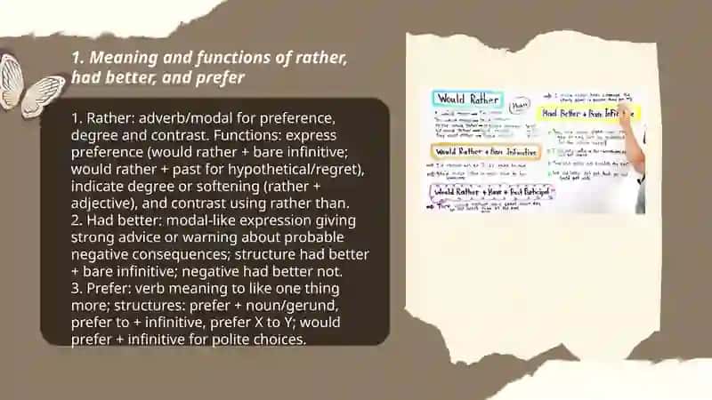 Meaning and functions of rather, had better, and prefer 3