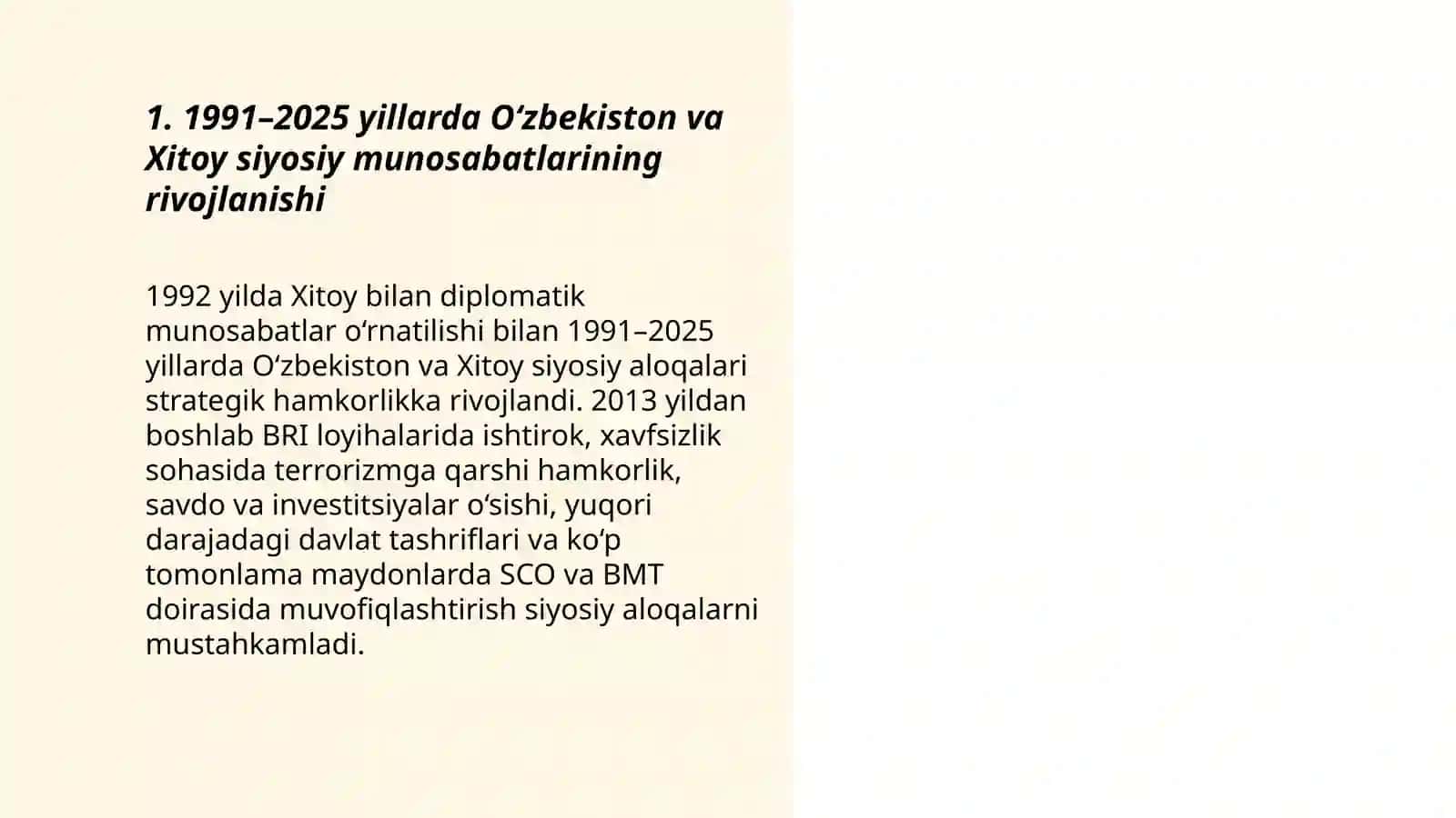 1991-2025 yillada O‘zbekiston va Xitoy taraqqiyoti 3