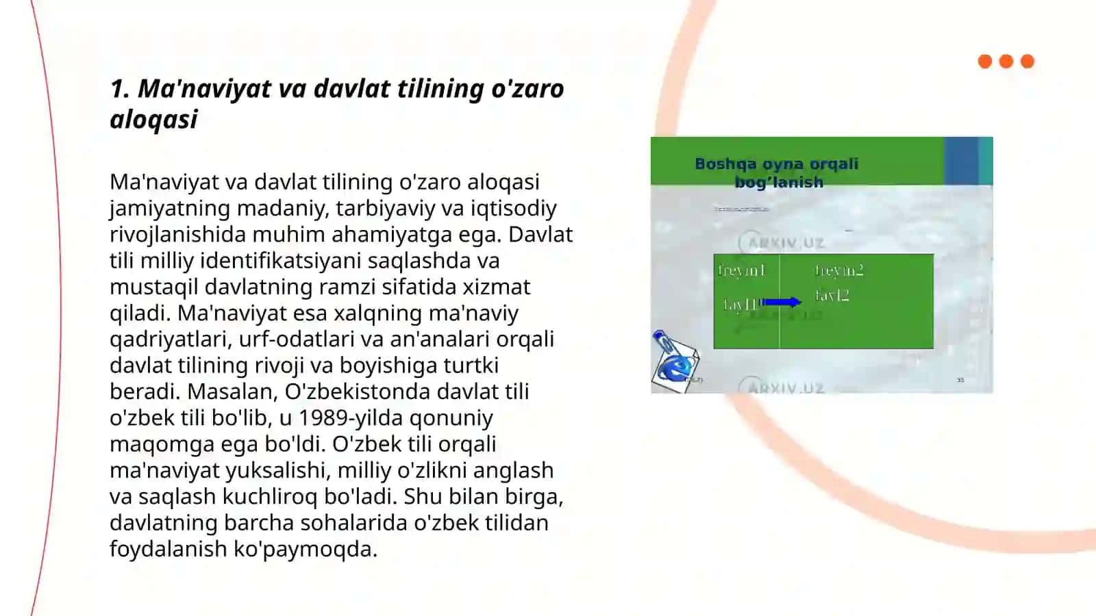 Davlat tili tòĝrisidagi qonun va uning yangicha mazmuni 3