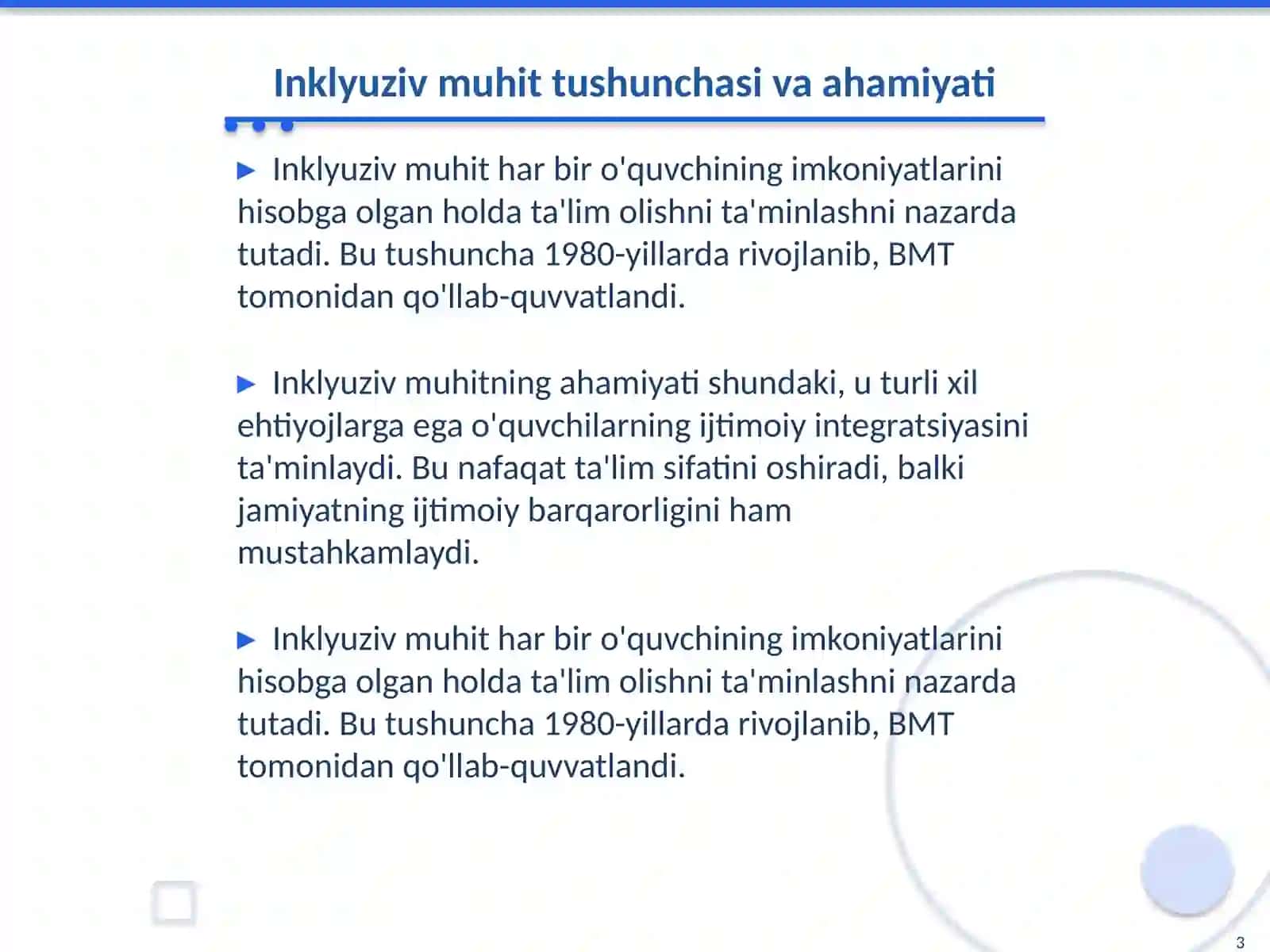 Ta'lim tashkilotida inklyuziv muhitini loyihalash 3