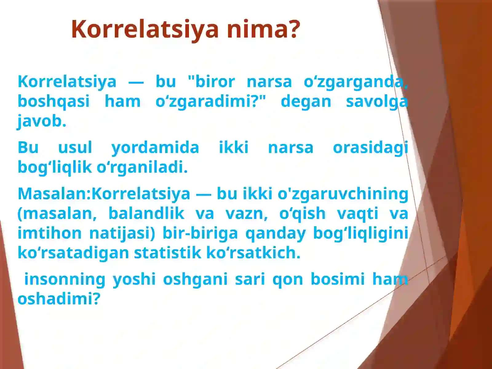 Korrelatsion tekshiruv usullari 3