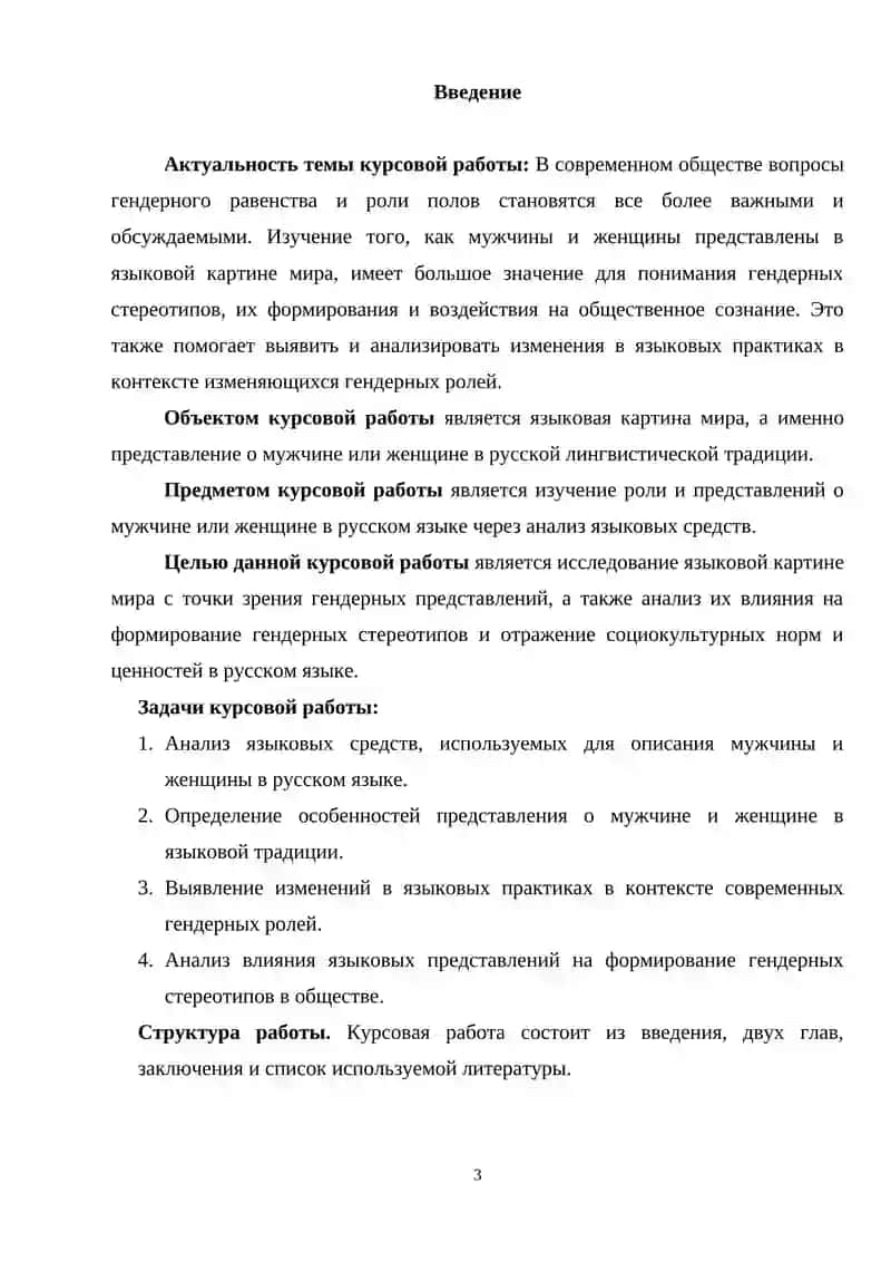 Курсовая работа "Женщина или (мужчина) в языковой картине мира" 3