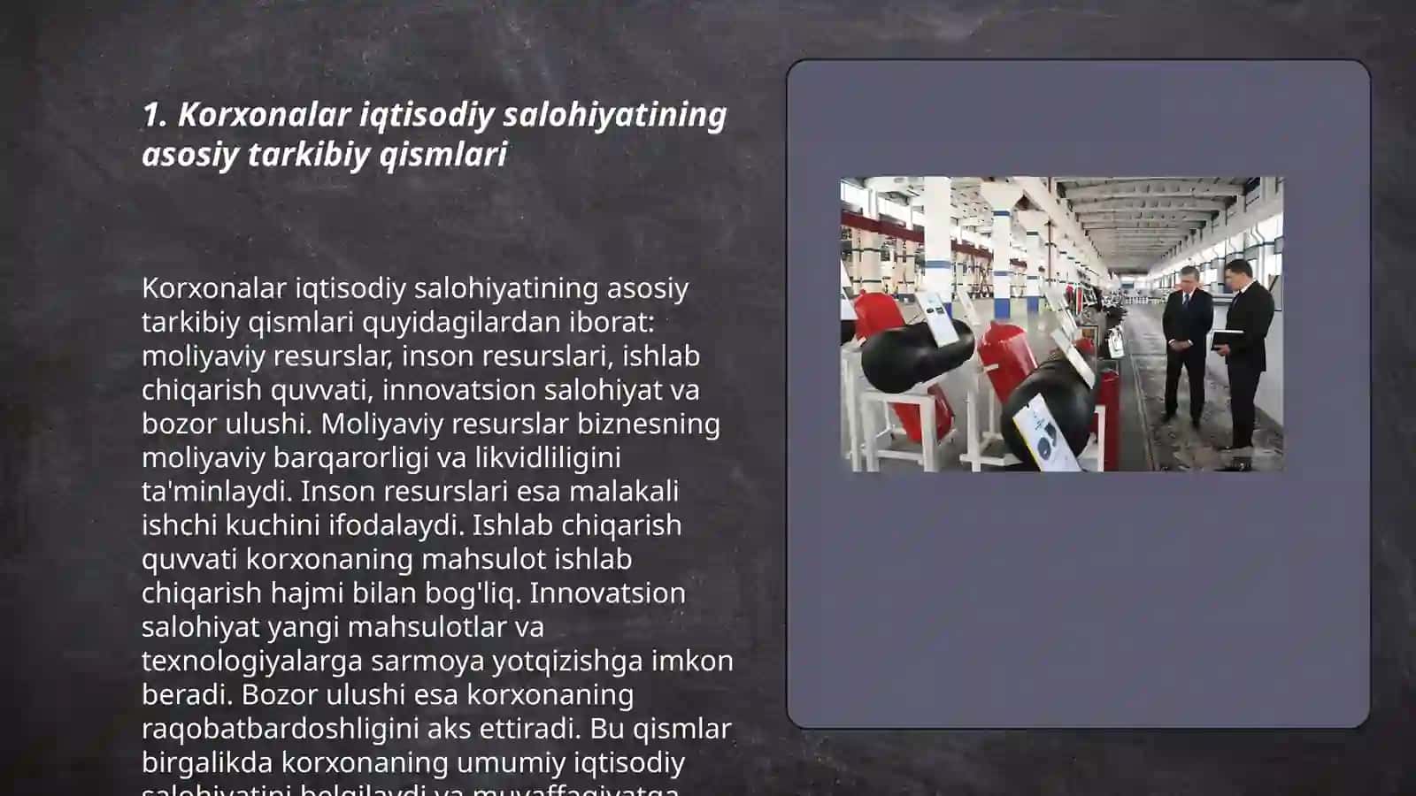 Korxonalar iqtisodiy salohiyati: tarkibi, ko'rsatkichlar tizimi va samaradorligmi tahlili 3