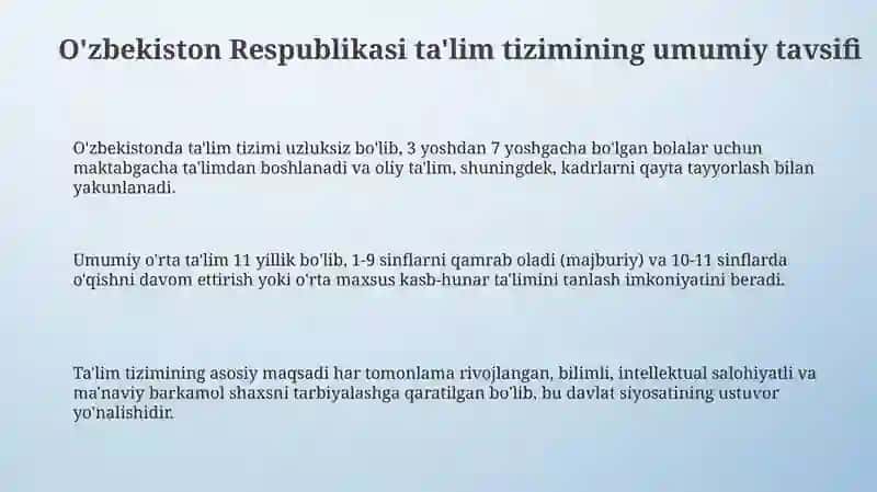 O'zbekiston Respublikasi ta'lim tizimi 3