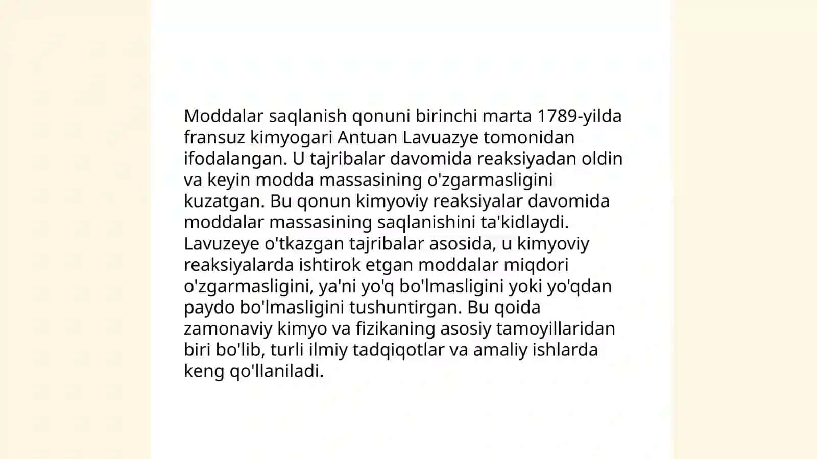 Moddalar saqlanish qonuni 3