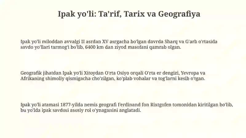 Buyuk ipak yo'li va uning insoniyatga tarixi 3