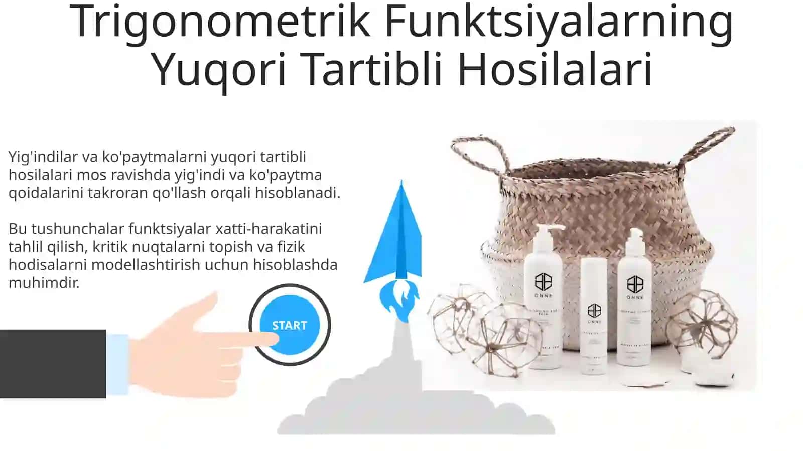 Yig'indilar va ko'paytmalarni yuqori tartibli hosilalari 3