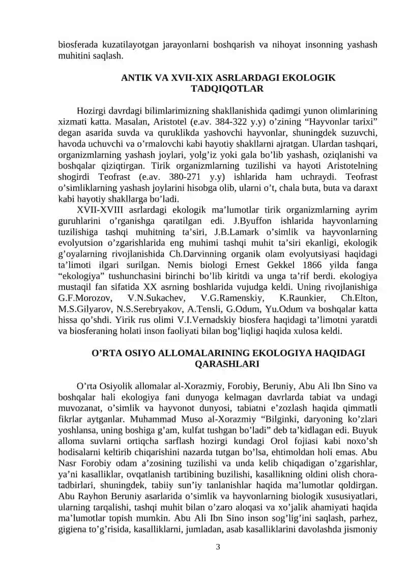 EKOLOGIYA VA TABIATNI MUHOFAZA QILISH 3