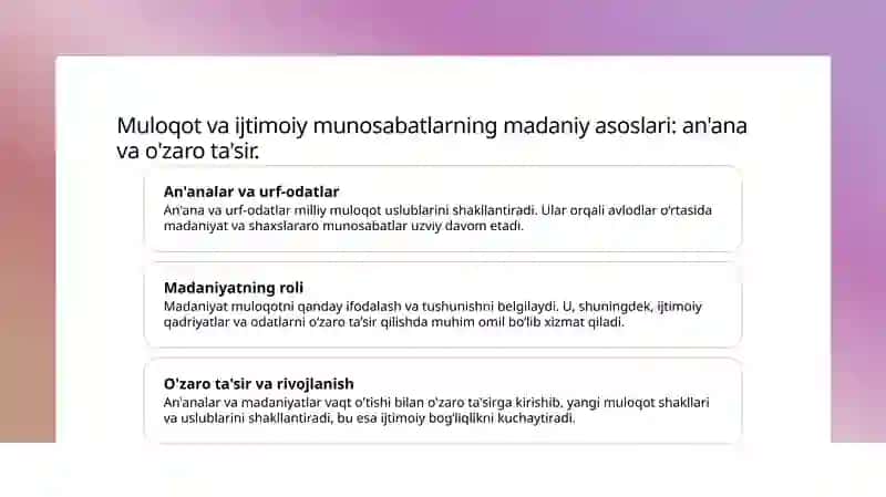 Muloqot ijtimoiy va shaxslararo munosabatlarning ifodasi sifatida 3