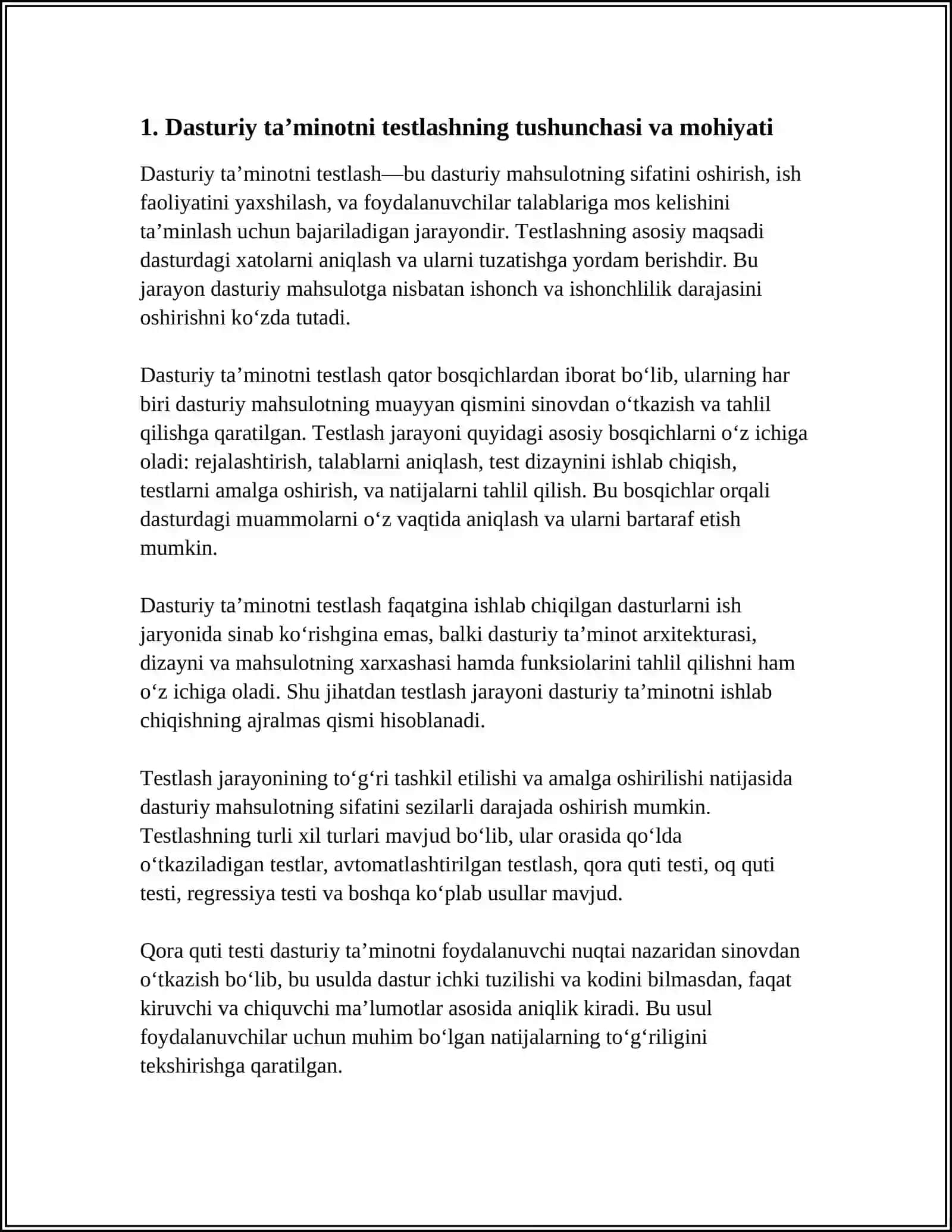 DASTURIY TA’MINOTNI TESTLASH TUSHUNCHASI VA MAQSADI 3