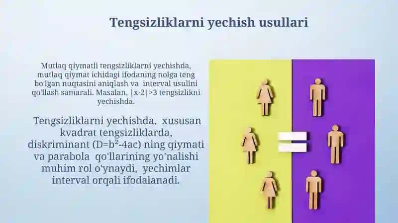 Tenglik va tengsiklik.Sonli twnglik tengsuzlik va uni yechishga o'rgatish metodikasi 3