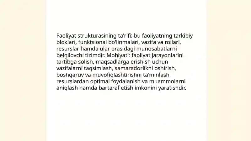 Faoliyat strukturasi 3