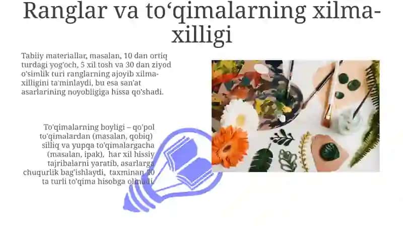 Tabiiy materiallar bilan ishlash texnikalari 3