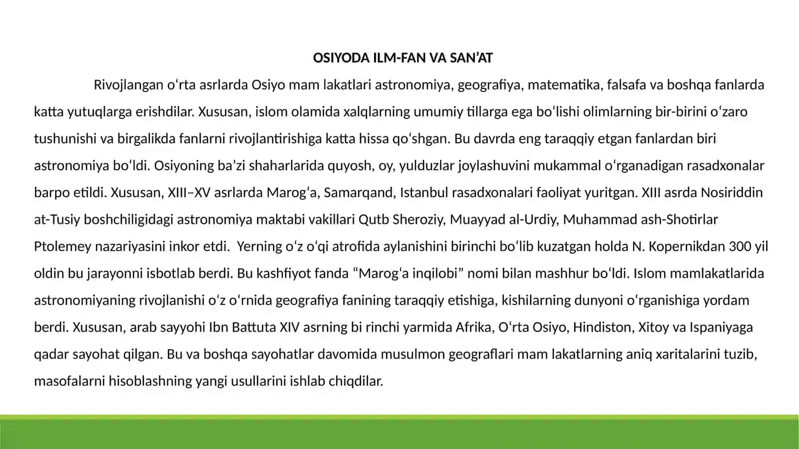 Osiyo, Afrika va Amerika xalqlari madaniyati 3