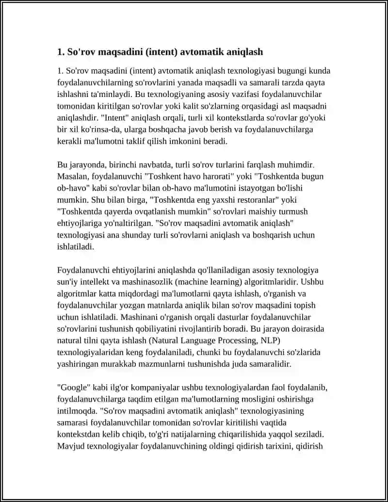 GOOGLE’DA FOYDALANUVCHI EHTIYOJLARINI OLDINDAN ANIQLASH TEXNOLOGIYASI 3