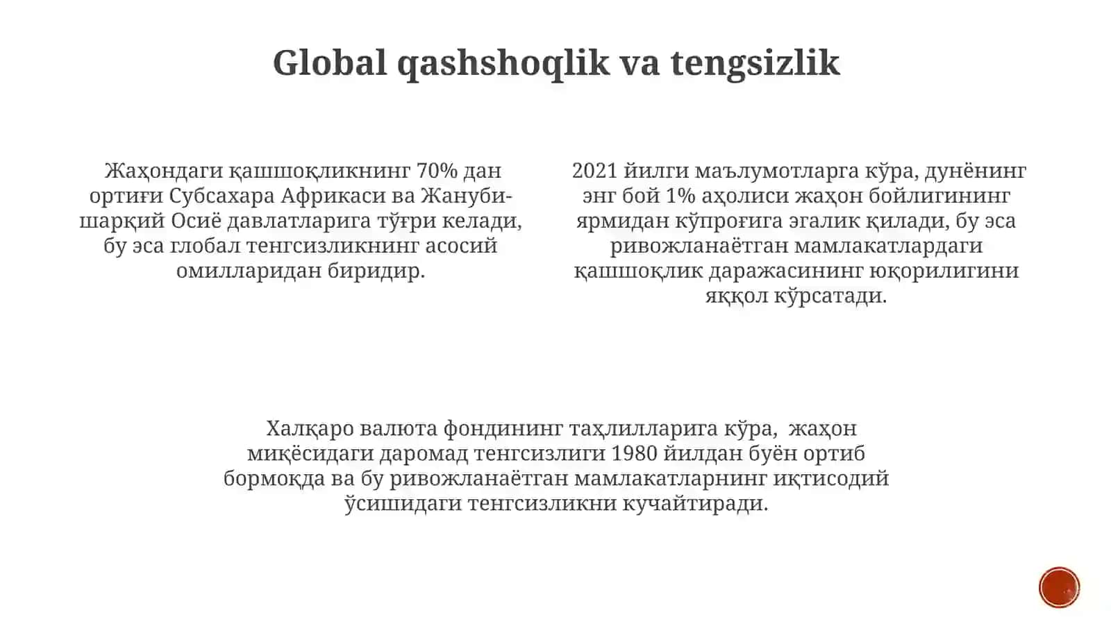 Jahon xo‘jaligida rivojlanayotgan mamlakatlar o‘rni 3