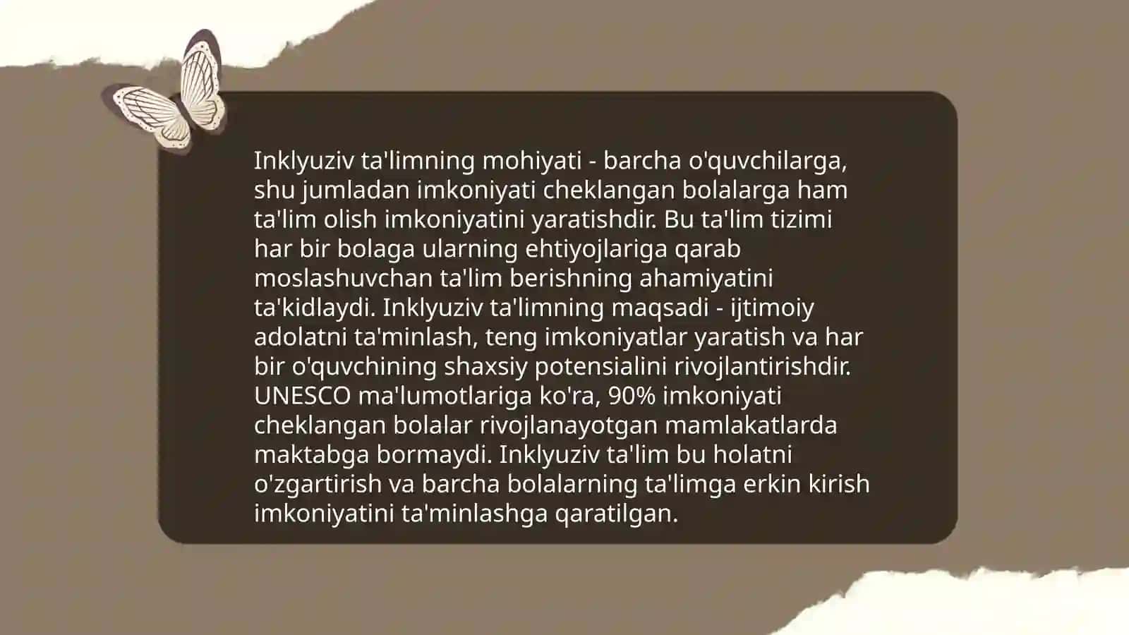 Alohida yordamga muhtoj bolani umumtaʼlim maktabi yoki maktabgacha tashkilotda inklyuziv taʼlim sharoitida oʻqishga moslashishda oila va maktabning oʻrni 3