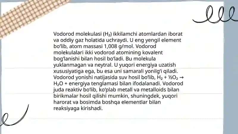 Vodorod molekulasi.Lazerlar va ularning qoʻllanish.Tunnel mikroskop 3