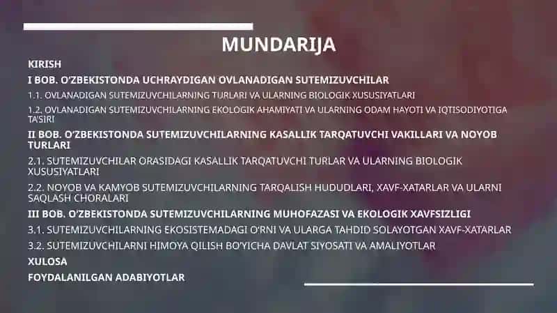 "ZOOLOGIYA" Fanidan Tayyorlagan Kurs Ishi 3