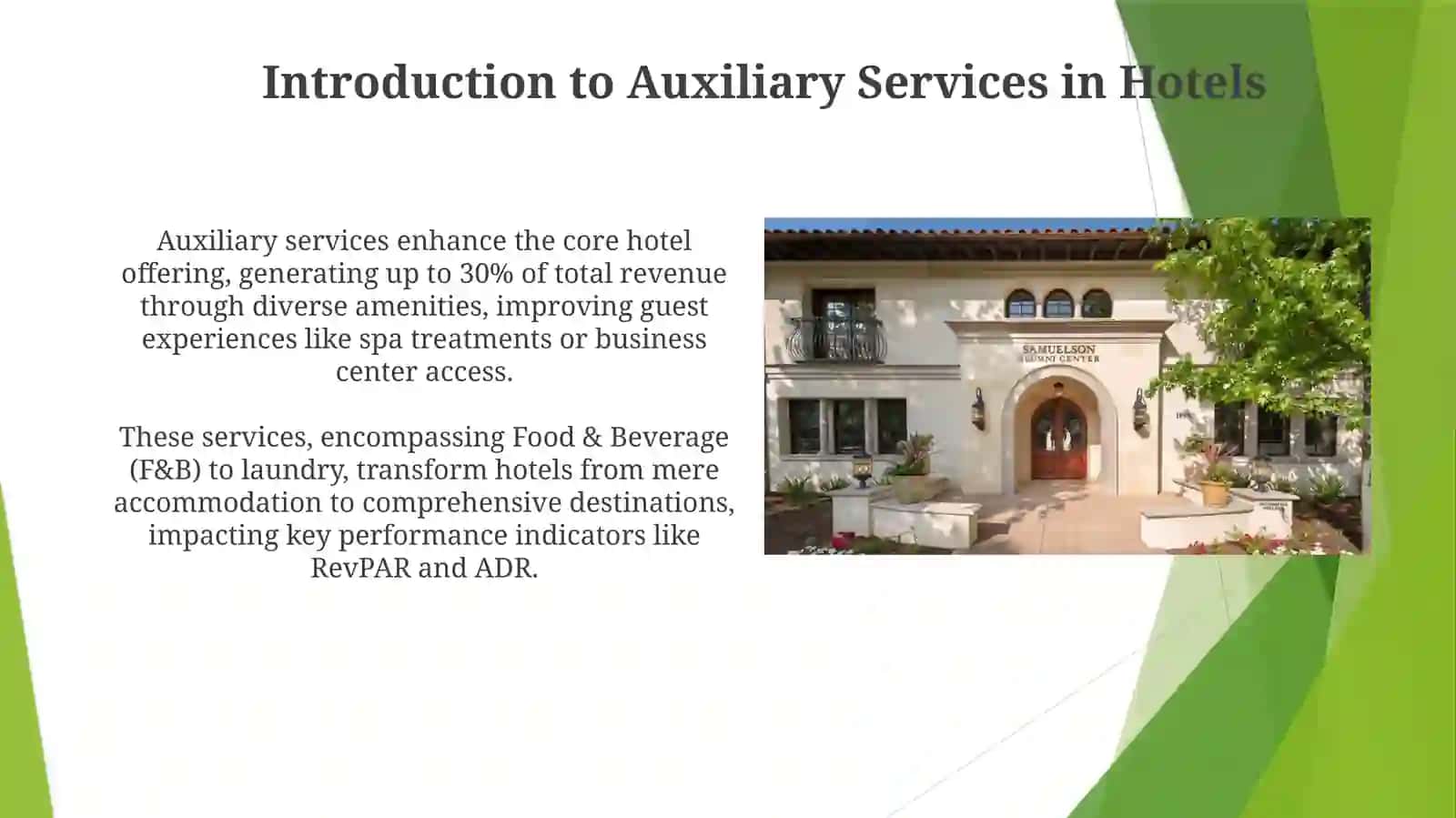 Presentation on Auxiliary Services in Hotels 3