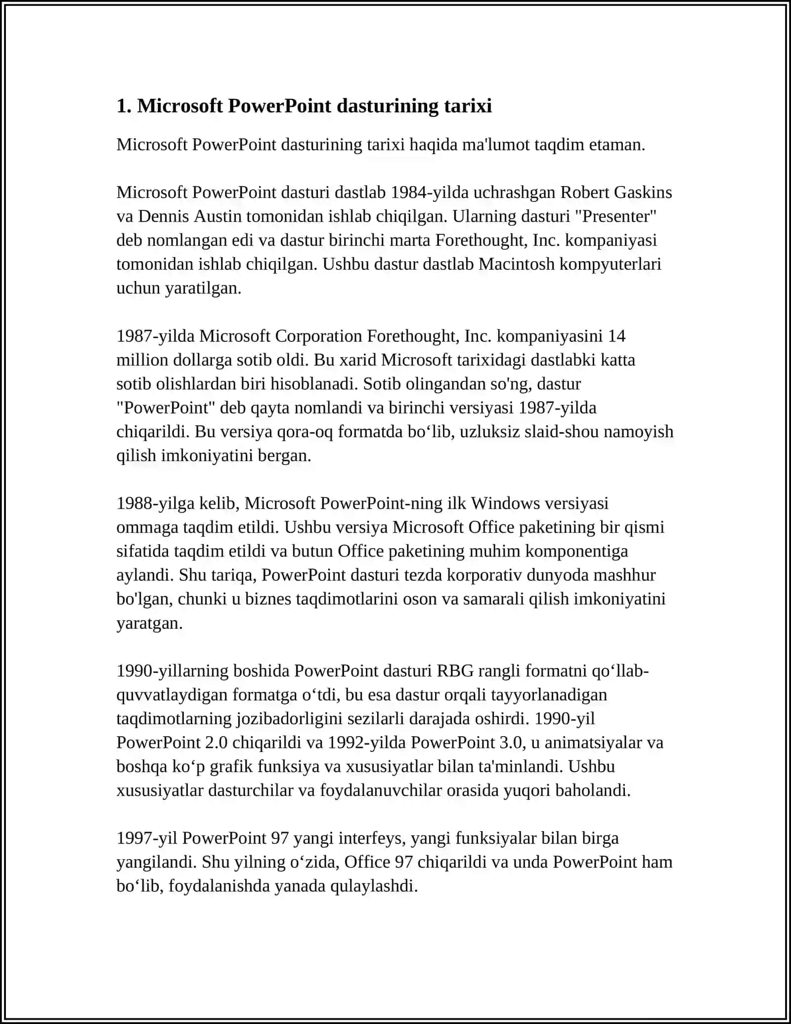 MICROSOFT POVER POINET DASTURI VA UNING IMKONIYATLARI 3