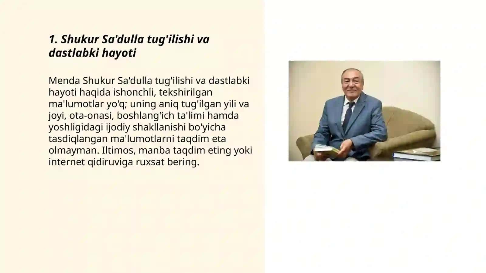 Shukur Sa'dulla hayoti va ijodi haqida 3